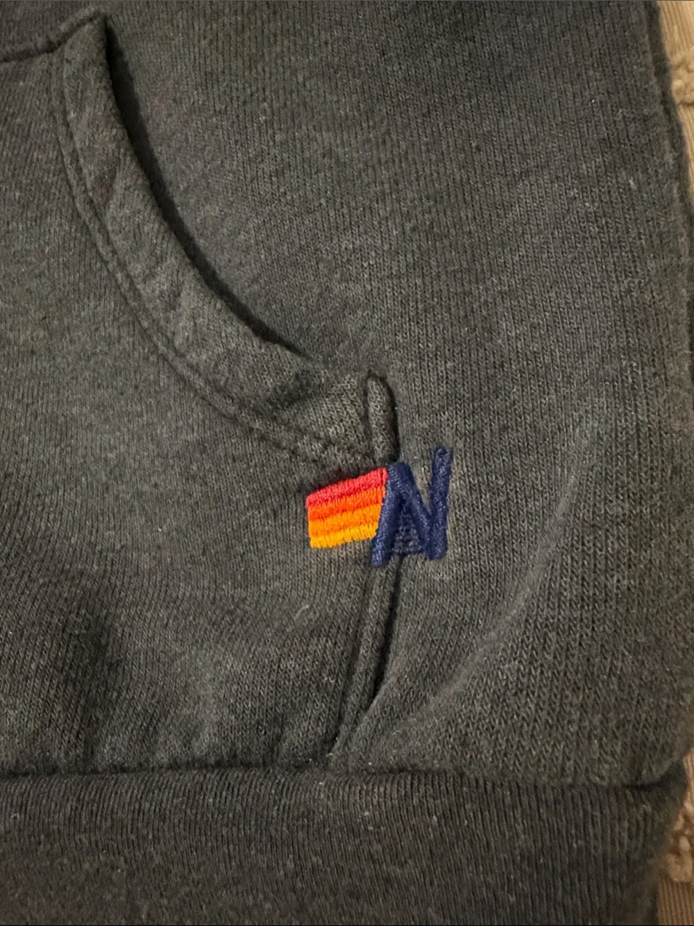 Kids Navy Zip Hoodie with Lightning Bolt - Aviator Nation